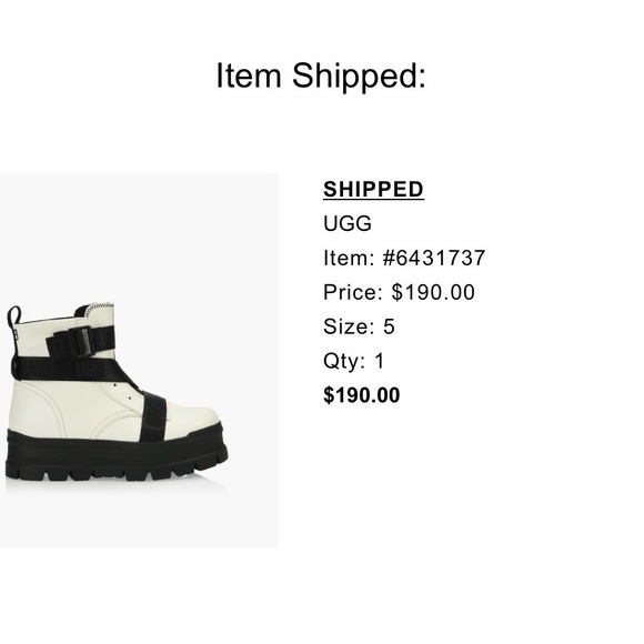 UGG Women's Black and Cream Combat Boots - Picture 6 of 6